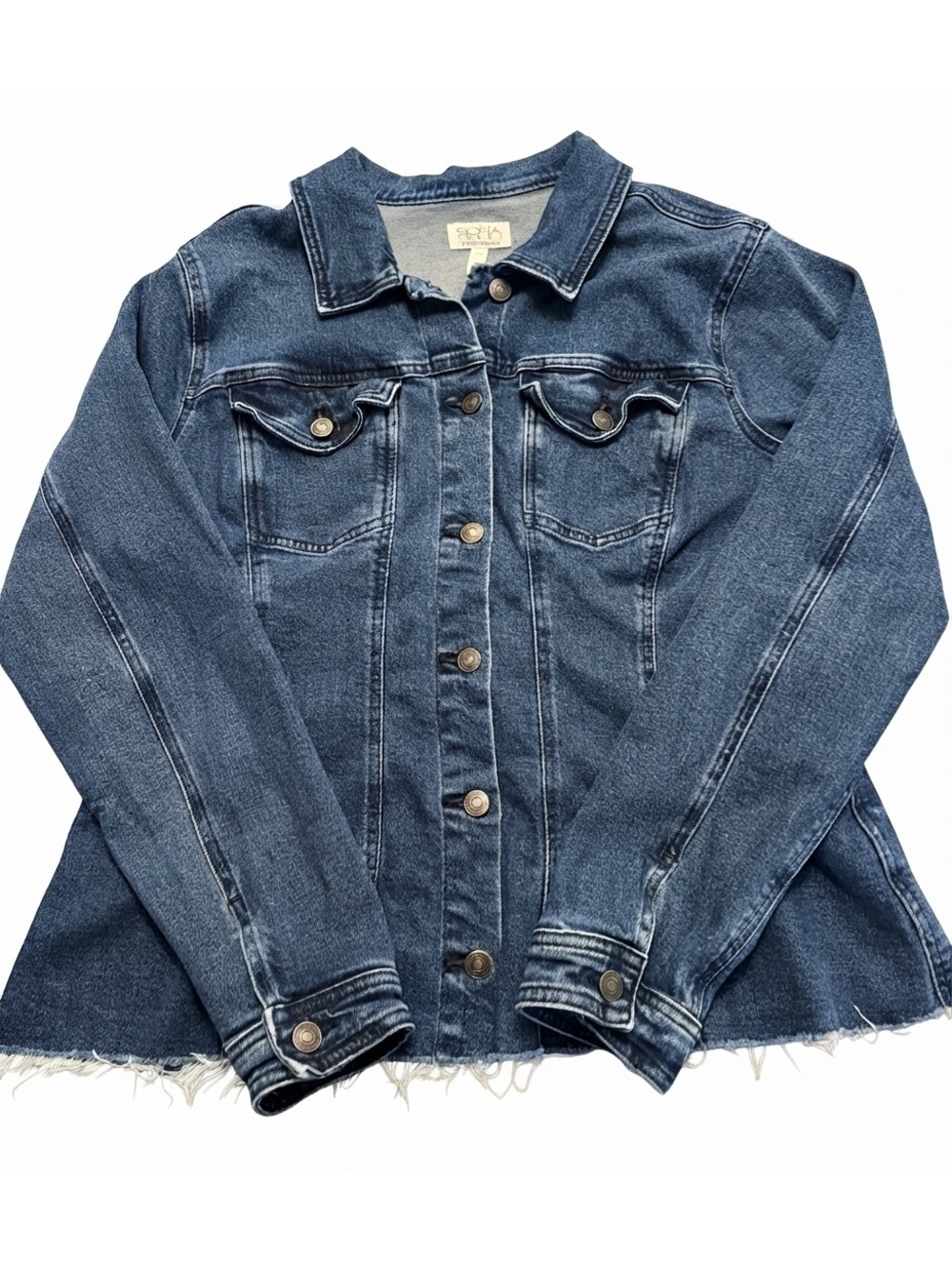 Sofia Jeans by Sofia Vergara Women's Blue Denim Jacket Raw Hem Plus Size XXL 20